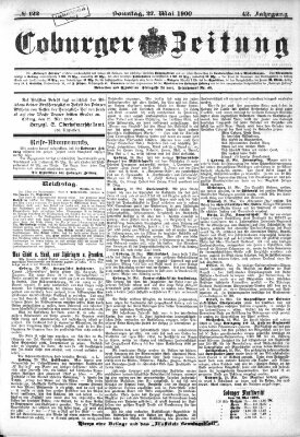 Coburger Zeitung Sonntag 27. Mai 1900