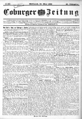 Coburger Zeitung Mittwoch 30. Mai 1900