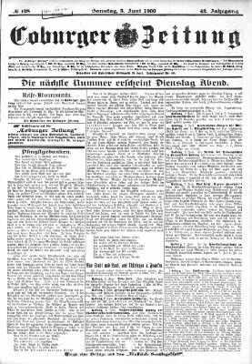 Coburger Zeitung Sonntag 3. Juni 1900