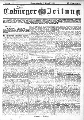 Coburger Zeitung Samstag 9. Juni 1900