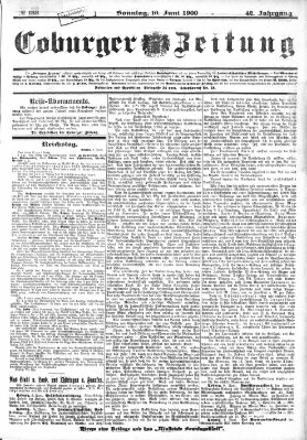 Coburger Zeitung Sonntag 10. Juni 1900