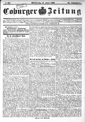 Coburger Zeitung Mittwoch 13. Juni 1900