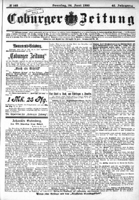 Coburger Zeitung Sonntag 24. Juni 1900