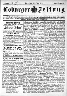 Coburger Zeitung Dienstag 26. Juni 1900