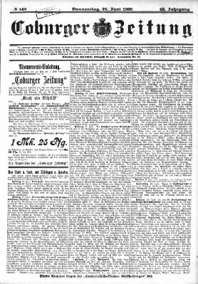 Coburger Zeitung Donnerstag 28. Juni 1900