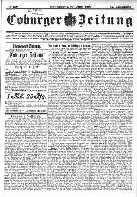 Coburger Zeitung Samstag 30. Juni 1900