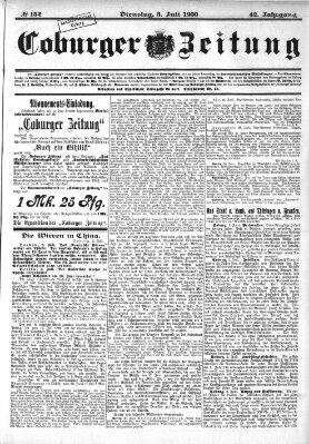 Coburger Zeitung Dienstag 3. Juli 1900