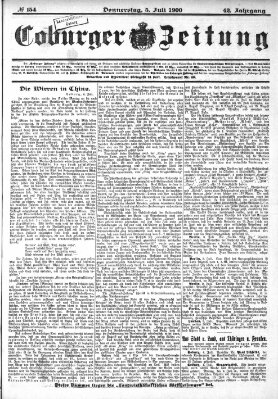 Coburger Zeitung Donnerstag 5. Juli 1900