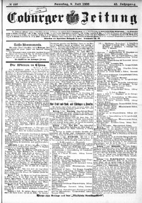 Coburger Zeitung Sonntag 8. Juli 1900