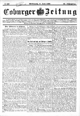 Coburger Zeitung Mittwoch 11. Juli 1900