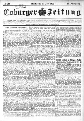 Coburger Zeitung Mittwoch 18. Juli 1900