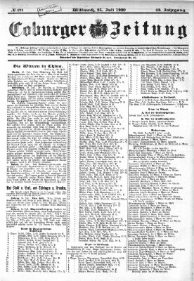 Coburger Zeitung Mittwoch 25. Juli 1900