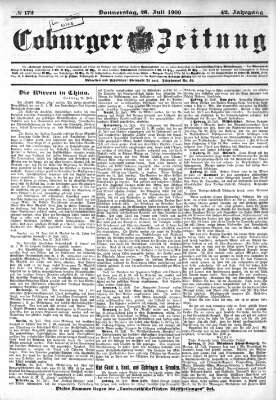 Coburger Zeitung Donnerstag 26. Juli 1900