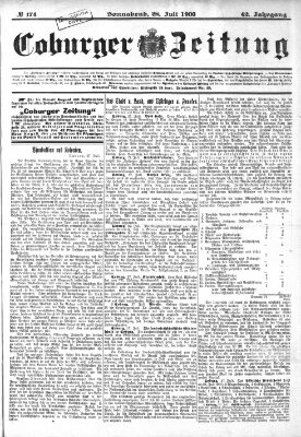 Coburger Zeitung Samstag 28. Juli 1900