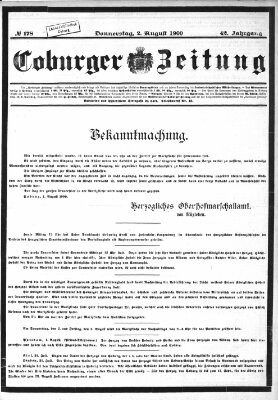 Coburger Zeitung Donnerstag 2. August 1900