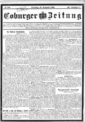 Coburger Zeitung Freitag 10. August 1900