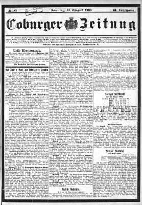 Coburger Zeitung Sonntag 12. August 1900