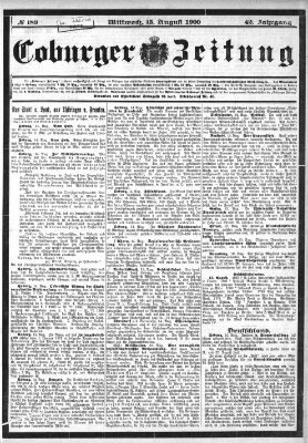 Coburger Zeitung Mittwoch 15. August 1900