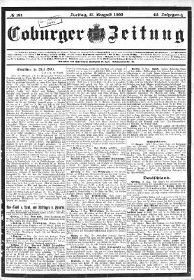 Coburger Zeitung Freitag 17. August 1900