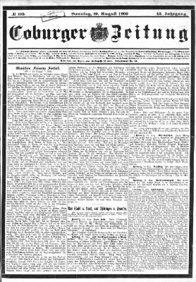 Coburger Zeitung Sonntag 19. August 1900