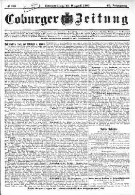 Coburger Zeitung Donnerstag 23. August 1900