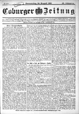 Coburger Zeitung Donnerstag 30. August 1900