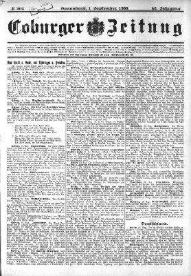 Coburger Zeitung Samstag 1. September 1900