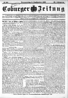 Coburger Zeitung Donnerstag 6. September 1900