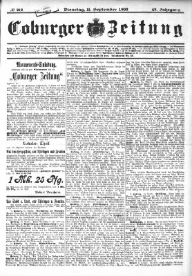 Coburger Zeitung Dienstag 11. September 1900