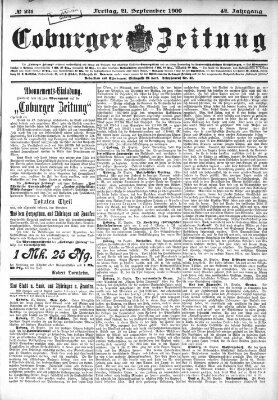 Coburger Zeitung Freitag 21. September 1900