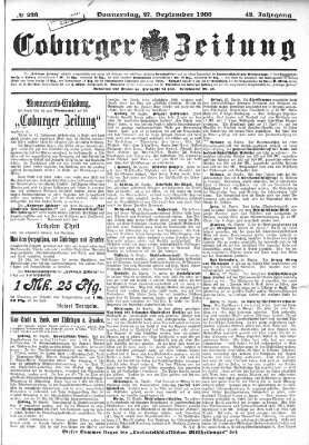 Coburger Zeitung Donnerstag 27. September 1900