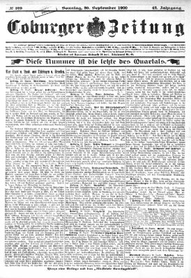 Coburger Zeitung Sonntag 30. September 1900