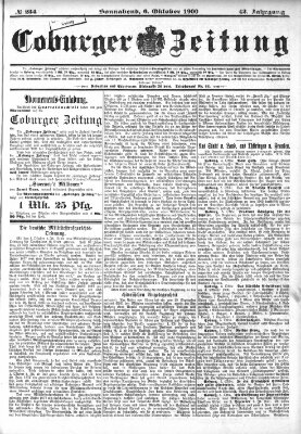 Coburger Zeitung Samstag 6. Oktober 1900