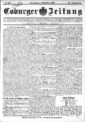 Coburger Zeitung Sonntag 7. Oktober 1900