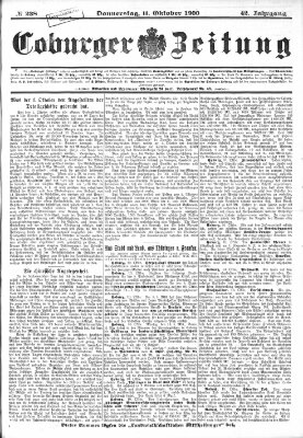 Coburger Zeitung Donnerstag 11. Oktober 1900