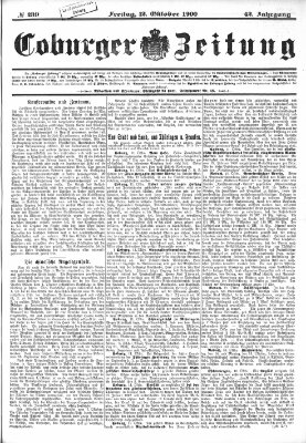 Coburger Zeitung Freitag 12. Oktober 1900