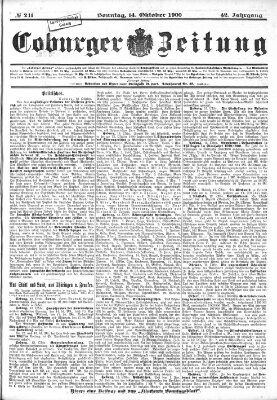 Coburger Zeitung Sonntag 14. Oktober 1900