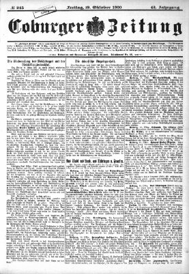 Coburger Zeitung Freitag 19. Oktober 1900