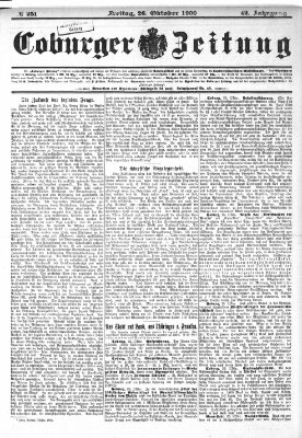 Coburger Zeitung Freitag 26. Oktober 1900