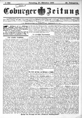 Coburger Zeitung Sonntag 28. Oktober 1900