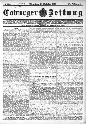 Coburger Zeitung Dienstag 30. Oktober 1900