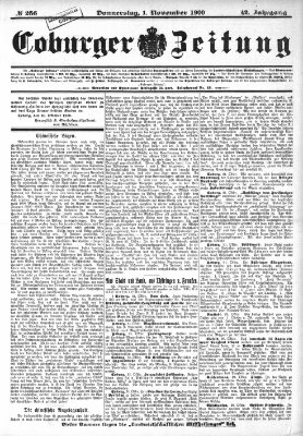 Coburger Zeitung Donnerstag 1. November 1900