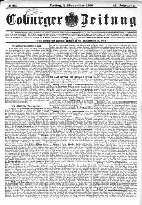 Coburger Zeitung Freitag 2. November 1900