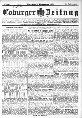 Coburger Zeitung Dienstag 6. November 1900