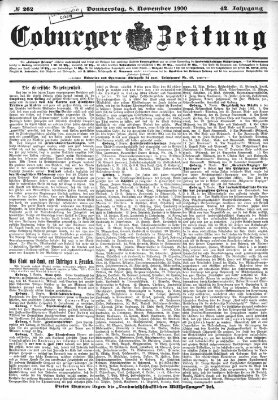 Coburger Zeitung Donnerstag 8. November 1900