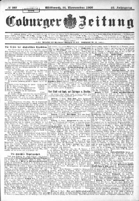 Coburger Zeitung Mittwoch 14. November 1900