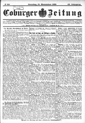 Coburger Zeitung Sonntag 18. November 1900