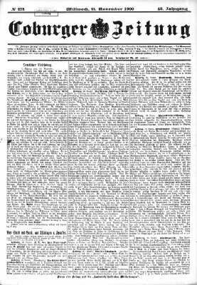 Coburger Zeitung Mittwoch 21. November 1900