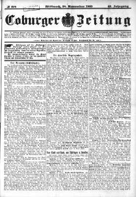 Coburger Zeitung Mittwoch 28. November 1900