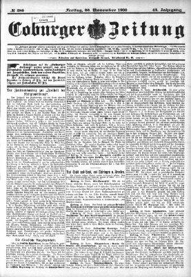 Coburger Zeitung Freitag 30. November 1900